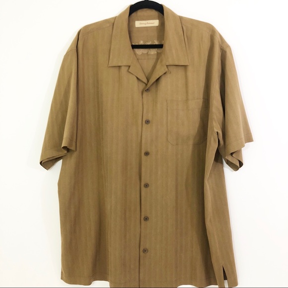 Tommy Bahama Brown Button Up Shirt Silk Size XL - Picture 2 of 5